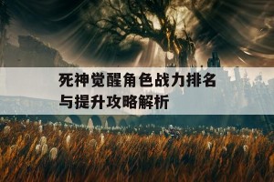 死神觉醒角色战力排名与提升攻略解析