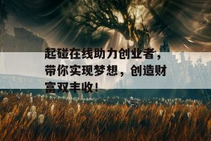 起碰在线助力创业者，带你实现梦想，创造财富双丰收！