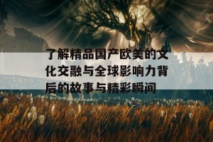 了解精品国产欧美的文化交融与全球影响力背后的故事与精彩瞬间