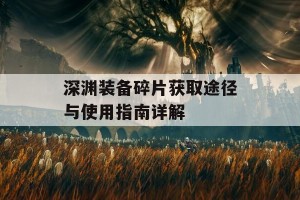 深渊装备碎片获取途径与使用指南详解