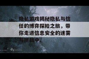 隐私游戏揭秘隐私与信任的博弈探险之旅，带你走进信息安全的迷雾与挑战中。