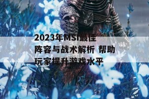 2023年MSI最佳阵容与战术解析 帮助玩家提升游戏水平