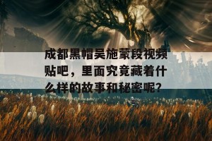 成都黑帽吴施蒙段视频贴吧，里面究竟藏着什么样的故事和秘密呢？