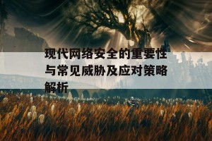 现代网络安全的重要性与常见威胁及应对策略解析