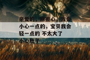 亲爱的，别担心，我会小心一点的，宝贝我会轻一点的 不太大了 小心肚子