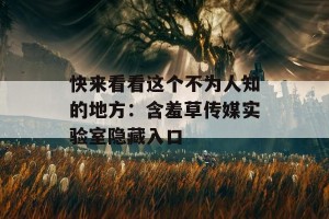 快来看看这个不为人知的地方：含羞草传媒实验室隐藏入口