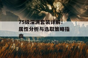 75级深渊套装详解：属性分析与选取策略指南