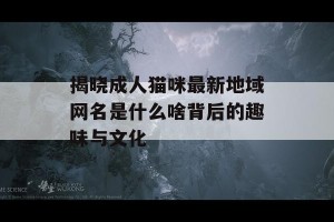 揭晓成人猫咪最新地域网名是什么啥背后的趣味与文化