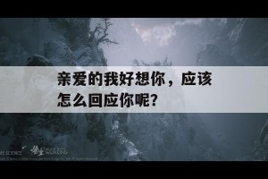 亲爱的我好想你，应该怎么回应你呢？