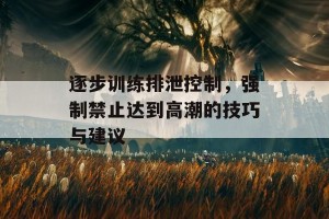 逐步训练排泄控制，强制禁止达到高潮的技巧与建议