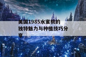 美国1985水蜜桃的独特魅力与种植技巧分享