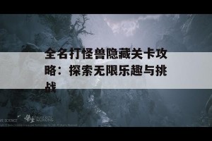 全名打怪兽隐藏关卡攻略：探索无限乐趣与挑战