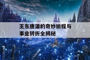 王东唐潇的奇妙旅程与事业转折全揭秘