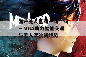 国产无人区码一码二码三MBA助力智能交通与无人驾驶新趋势