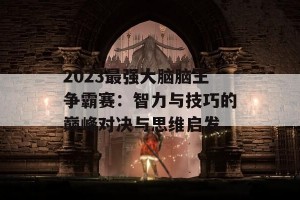 2023最强大脑脑王争霸赛：智力与技巧的巅峰对决与思维启发