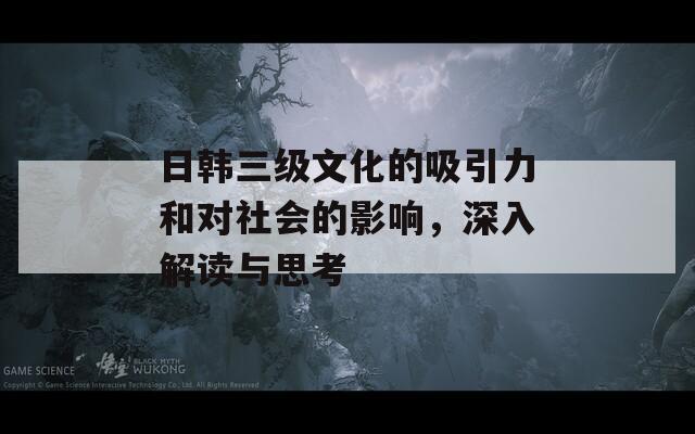 日韩三级文化的吸引力和对社会的影响，深入解读与思考