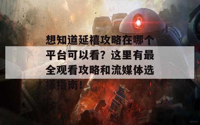 想知道延禧攻略在哪个平台可以看？这里有最全观看攻略和流媒体选择指南！