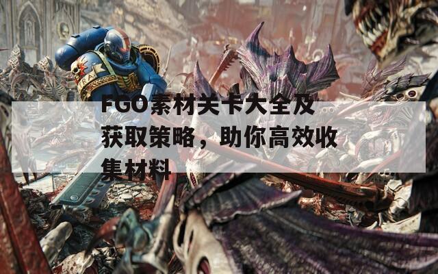 FGO素材关卡大全及获取策略，助你高效收集材料