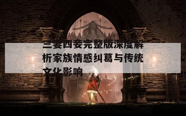 三妻四妾完整版深度解析家族情感纠葛与传统文化影响