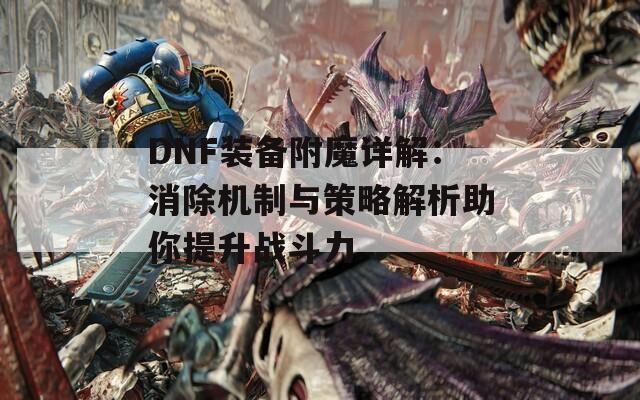 DNF装备附魔详解：消除机制与策略解析助你提升战斗力